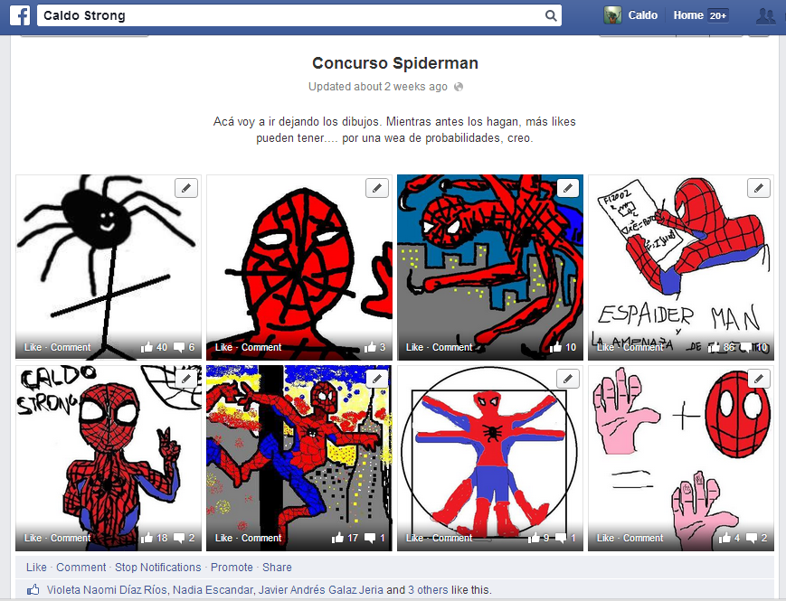 Resultado concurso Spiderman en Paint